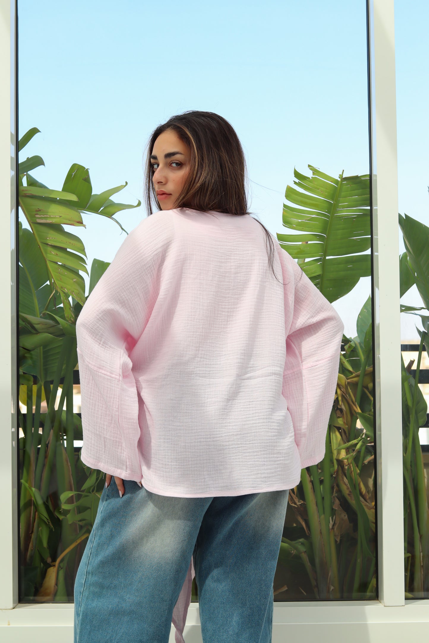 Powder Pink Wrap Top