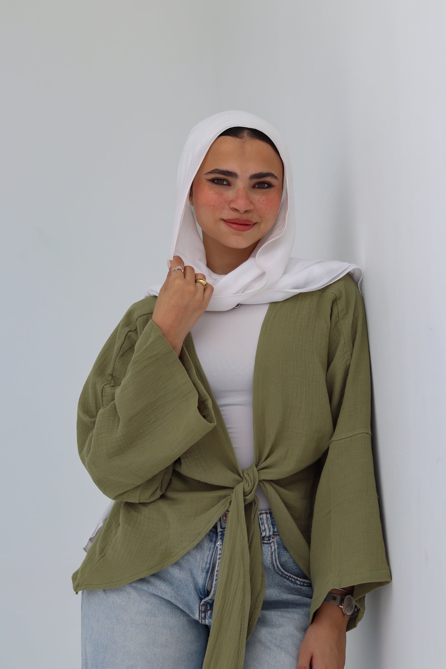 Olive Green Wrap Top